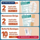 14 Pack Wound Closure Strips Butterfly Bandages Zip Stitch Laceration Repair Kit