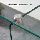 Ivinta Narrow Glass Console Table With Storage Shelf Entryway Sofa Table
