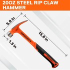 Jorgensen Framing Hammer 20oz Straight Rip Claw Hammer With Shock Reduction Grip