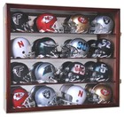 16 Riddell Mini Helmet Helmets Display Case Cabinet Wall Rack Nfl Football 