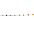 14k Solid Yellow Gold Multi Gemstone Anklet Chain Bracelet 10  1 5mm