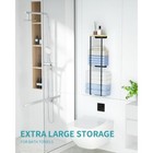 2 Tier Wall Mounted Towel Shelf W  Wood Shelf Metal Bathroom Organizer Storage