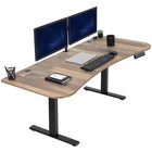 Vivo Electric 63    X 32    Standup Desk  Reclaimed Wood Table Top  Black Frame