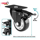 Caster Wheels - 3 Inch Casters Set Of 4 Heavy Duty  Bosgeot Locking Industrial C