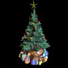Large Vtg 1984 Green Ceramic Light-up Christmas Tree W  Present Base Signed Rare