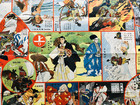 Y5283 Sugoroku Yoshitsune Minamoto Board Game Paper Japan Antique Vintage Toy