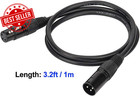 10pcs 3 2ft Dmx Cable 3 Pin Xlr Male To Female For Stage Dj Lighting Fixtures
