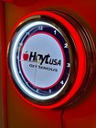 Hoyt Archery Bow Hunter Man Cave Red Neon Style Retro Led Clock Sign