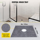 48 x48  Watertight Shower Pan Kit Center Drain Base W  Curbs   Trowel For Tile