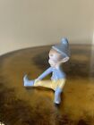 Vintage Holland Mold Ceramic Pixie Elf Kitschy Christmas Figurine Blue Yellow