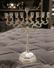 Hanukkah Menorah Jewish Lamp Candelabra Silver Tone  Judaica Art Holiday Gift