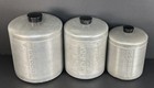 Vtg 1950s Mcm Spun Aluminum Kitchen Canister Set Flour Sugar Coffee Retro