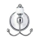Double Robe And Towel Hook Stainless Steel In White Porcelain  polished Chrome