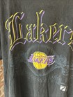 Los Angeles Lakers Vintage Basketball Tee Faded Black Logo 7 Xl 90s Usa