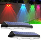 8pack Led Solar Power Wall Light Outdoor Garden Waterproof Fence Deck Steps Lamp