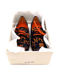 Vnt Womens Shoe Oxford Heels Poplife By Two Lips Denum Orange Sz 7 One Of A Kind
