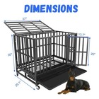 Heavy Duty 37  Dog Crate Cage Kennel Metal Pet Crate Indoor Outdoor Pet Kennel