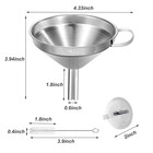 Stainless Steel Kitchen Funnel  4 3-inch Food Grade Metal Funnel With Strainer F