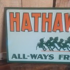 1930s Hathaway s Bread Embossed Tin Sign W p  Robertson Steel   Iron Rare Sign