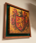 Framed Lion Rampant Coat Of Arms     Medieval Heraldic Wall Art     Knight Crest