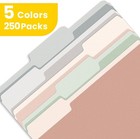 Sunee 250 Pastel File Folders  Letter Size 1 3-cut Tabs