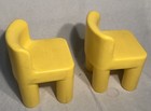 Lot Of 2 Vintage 1990s Little Tikes Yellow Plastic Chunky Child Size Chairs Set