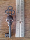 Victorian Skull Key Vintage Style Antique Patina Cast Iron Skeleton Key