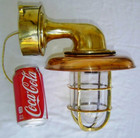 Vintage Brass Nautical Wall Sconce Light Fixture With Copper Shade   Cage