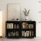 Modern Fluted Sideboard Buffet Cabinet  Storage Credenza With Adjustable Shelves