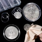 20   Coin Holder Capsules Case 40mm 1oz Clear Round Box For Silver Dollar Storage