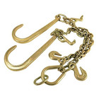 G70 Steel Towing Chain Bridle 3 8  X 2  V-type Tow Chain With 15 Inch J-hooks Li