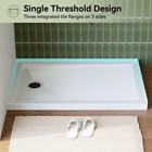 Shower Base Pan Rectangular With Non-slip Floor Panel And Stainless Steel Drain