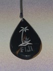 Vtg Fiji Seashell Keychain Fijian Travel Souvenir Keyring Palm Tree Tropical