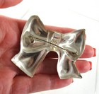  925 Sterling Silver Brooch Pin Bow Signed Large 2 25  Taxco Mexico Vintage