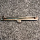 Vintage Silver Tone Rectangle Tie Bar With Black Enamel Geometric Accent