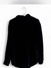 Time And Tru Black Velvet Button-down Shirt