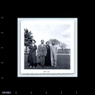 Old Vintage Square Photo Men Women Couples In Yard 1956 Snapshot Picture