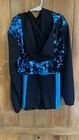 Weissman Girls Dance Costume Mc Spandex W  Sequins  black turqouise  Used Once