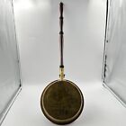 Vintage Copper Bed Warmer Beautiful Engraved Brass Fastenings With Wood Handle