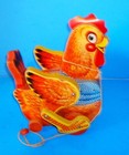 Vtg Fisher Price Little Red Hen Wooden Pull Toy Katy Kackler Chicken