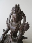 Fine Old Chinese Or Tibetan Bronze Amitayus Buddha Seated On A Lotus Throne
