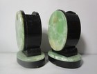 Pair Of Antique French Art Deco Jade   Marble Bookends Or Garnitures  Circa 1925