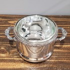 King Edward Silver Plate Vintage Ice Bucket Glass 7109 National Silver Company