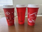 Starbucks Holiday Limited Edition Reusable Red Cup 16oz Lot 3 - 2019 2021 2023