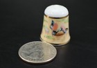 Akemi Thimble Collectors Club Porcelain Duck   Ducklings Lilies 1988 Vintage