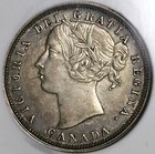 1858 Ngc Au 50 Canada Victoria 20 Cents Sterling Silver Coin  22050102c 