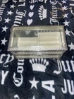 Mirrored Glass   Metal Jewelry Box  Lined  Ring Roll  Silver clear Rectangle