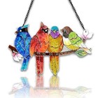 Stained Glass Window Hanging - Birds On A 10 2x16 7 In Colorful Holiday Gifts