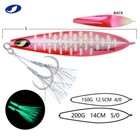 Slow Pitch Jig Saltwater Fishing Lure Flat Fall Jig Jigging Bait With Glow Hook