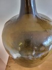 Antique Demijohn Bottle Green Glass  Hand Blown Early American Glass 19thc  